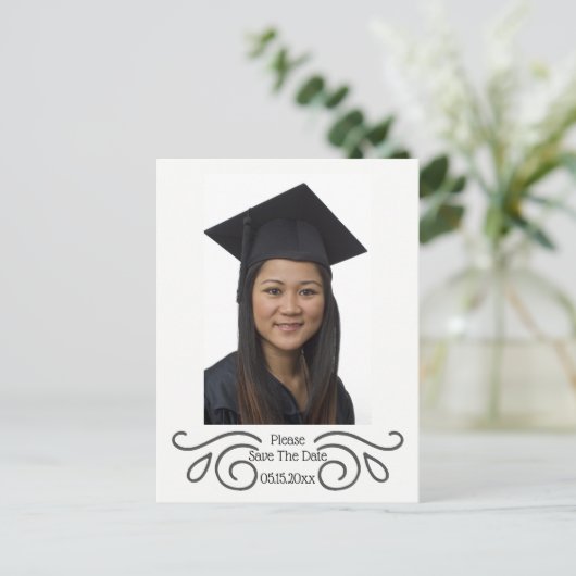卒業日の写真カードを保存して下さい ポストカード (スタンド正面)