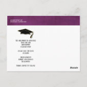 卒業日を保存する紫モダンの金ゴールド ポストカード (裏面)