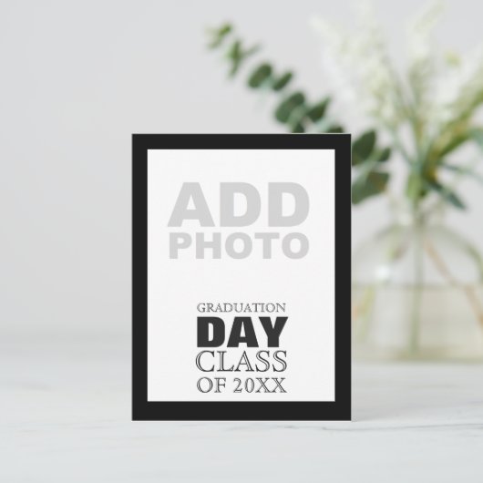 卒業日クラスのカスタマイズ可能な写真 インビテーションポストカード (スタンド正面)