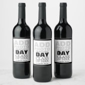 卒業日クラスのカスタマイズ可能な写真 ワインラベル (ボトル)