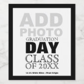 卒業日クラスのカスタマイズ可能な写真 ワインラベル (シングルラベル)