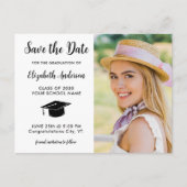 卒業日シンプル付を保存する卒業写真 ポストカード (正面)