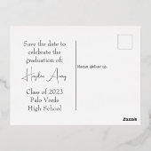 卒業日写真金ゴールド 箔シーズンポストカード (裏面)