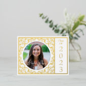 卒業日写真金ゴールド 箔シーズンポストカード (立ち正面)