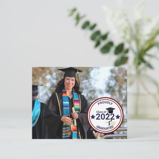 卒業日写真（年あり） ポストカード (スタンド正面)