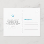 卒業日救付フォトターコイズ台本ネイビー インビテーションポストカード (裏面)