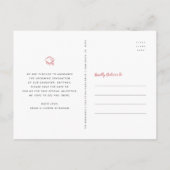 卒業日救付フォトモダンバラ金ゴールドスクリプト インビテーションポストカード (裏面)