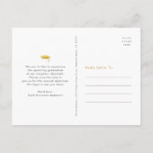 卒業日救付フォト金ゴールドブラックタイポグラフィ インビテーションポストカード (裏面)