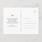 卒業日救金ゴールドタイポグラフィ黒 インビテーションポストカード (裏面)