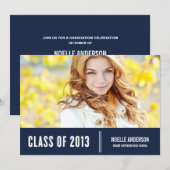 卒業日 |卒業招待状 招待状 (正面/裏面)