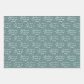 卒業春グリーンパーソナライズされたグラード ラッピングペーパーシート (正面3)