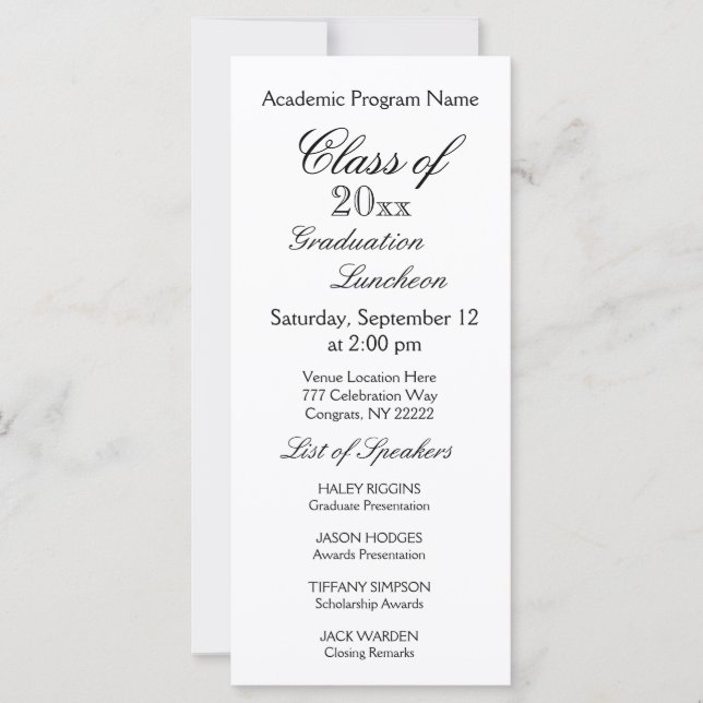 卒業昼食会シンプルタイポグラフィ (正面)