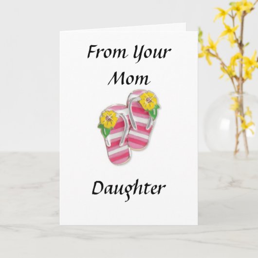 卒業時の母の娘 カード (黄色い花)