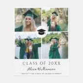 卒業時モダンの写真コラージュのクラス フリースブランケット (正面)