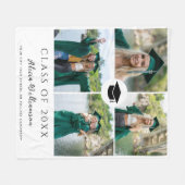 卒業時モダンの写真コラージュのクラス フリースブランケット (正面(横))