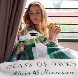 卒業時モダンの写真コラージュのクラス フリースブランケット