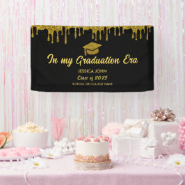 卒業時代は黒塗り金ゴールド 横断幕