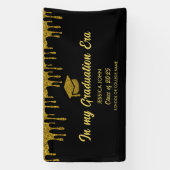 卒業時代は黒塗り金ゴールド 横断幕 (縦)