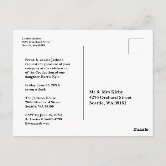 卒業書お洒落道の写真 ポストカード (裏面)