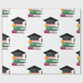 卒業書及び帽子 ラッピングペーパー (フラット)