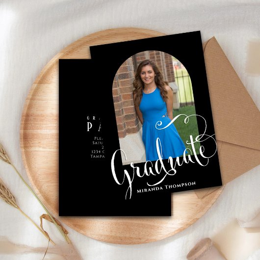 卒業書台本のカスタム写真 招待状