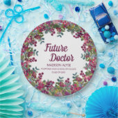 卒業未来ドクターパープルフローラ ペーパープレート (パーティー)