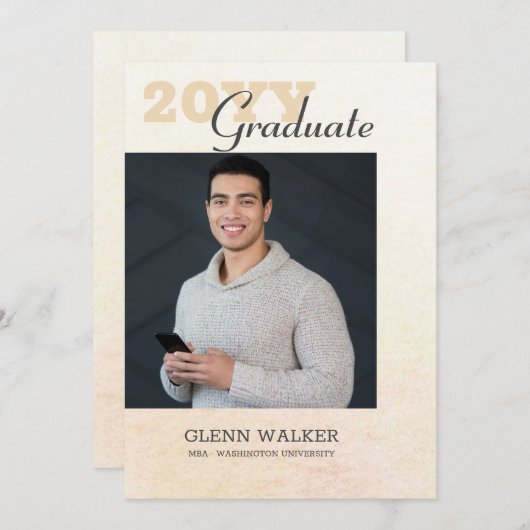 卒業案内と写真 案内状 (正面/裏面)