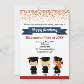 卒業案内-かわいい幼稚園の子どもたち 招待状 (正面)