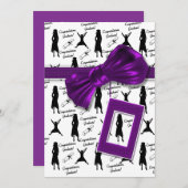 卒業案内-女性の卒業パーティー 招待状 (正面/裏面)