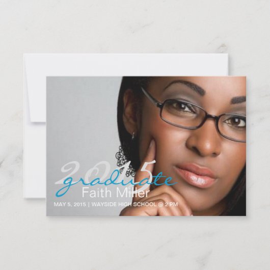 卒業案内/招待状1年の卒業生|青 招待状 (正面)