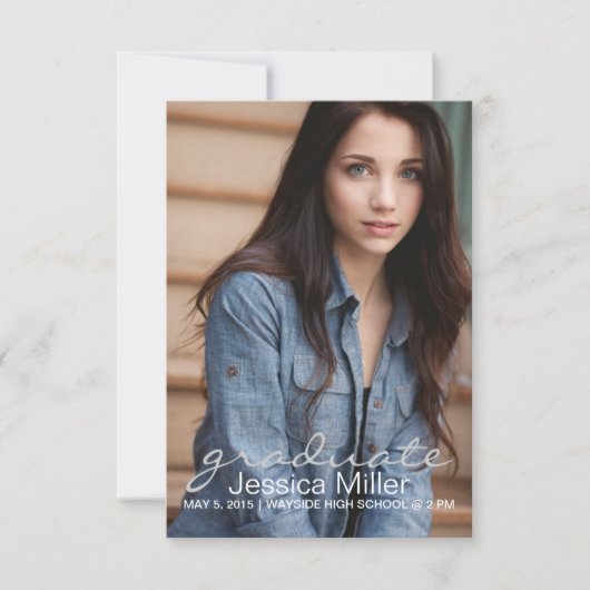 卒業案内/招待状|大学院p|グレー 招待状 (正面)