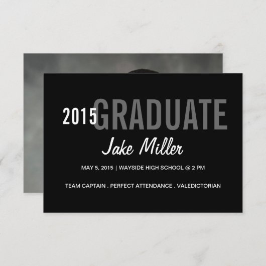 卒業案内/招待状| yr写真|blgrey 招待状 (正面/裏面)