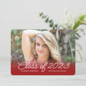 卒業水平フォトスクリプト赤 招待状 (スタンド正面)