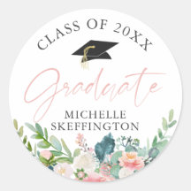 卒業水彩赤面ピンクフローラクラス