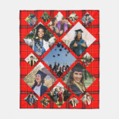 卒業水牛の写真コラージュ フリースブランケット (正面)