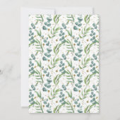 卒業水色ユーカリプタススクリプト金ゴールドフレーム 招待状 (裏面)