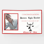 卒業法学赤白はかりで測正義 横断幕 (横)