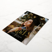 卒業渦巻形のフォント発表 箔招待状 (回転した状態)