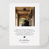 卒業渦巻形のフォント発表 箔招待状 (裏面)