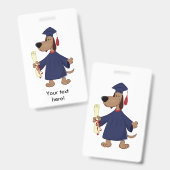 卒業犬のclipart バッジ (正面＆裏面)