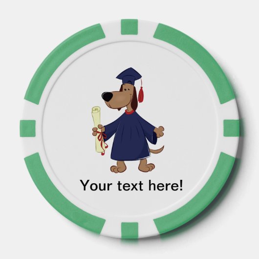 卒業犬のclipart ポーカーチップ (正面)