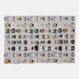 卒業犬顔 キッチンタオル