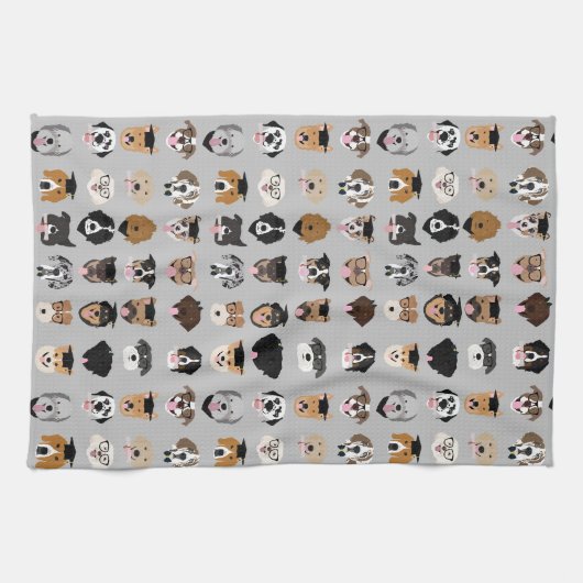 卒業犬顔 キッチンタオル (横)