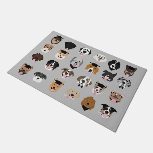 卒業犬顔 ドアマット (アングル)