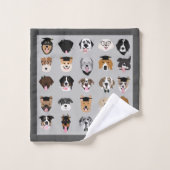 卒業犬顔 バスタオルセット (ウォッシュタオル)