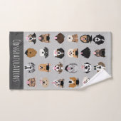 卒業犬顔 バスタオルセット (ハンドタオル)