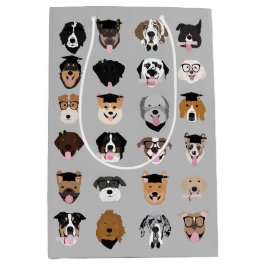 卒業犬顔 ミディアムペーパーバッグ