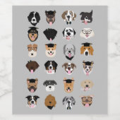 卒業犬顔 ワインラベル (シングルラベル)