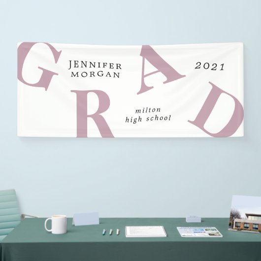 卒業状はっきりした式の学校色 横断幕 (トレードショー)
