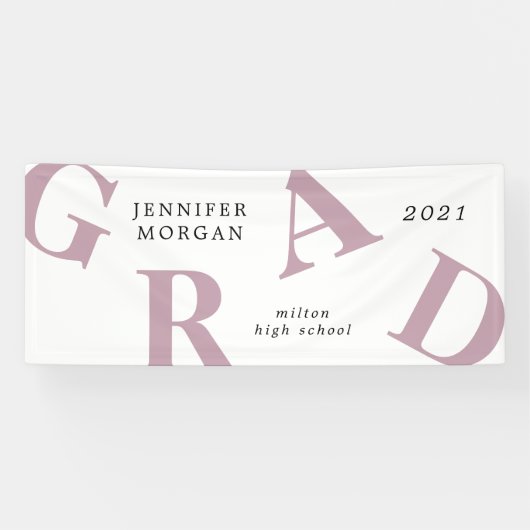 卒業状はっきりした式の学校色 横断幕 (横)